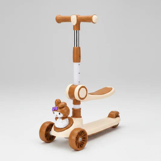GlowRide Kids 3 Wheel Scooter – Foldable Ride-On with Seat, Lights & Music