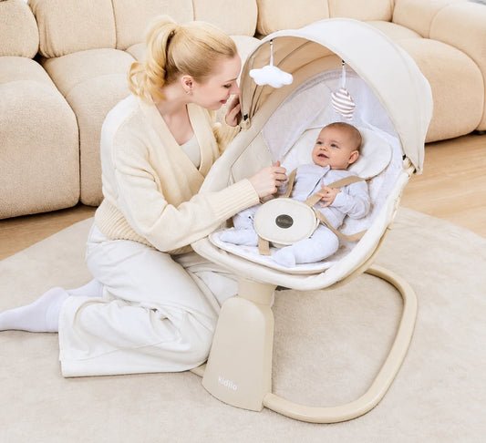 Kidilo 3-in-1 Electric Baby Swing & Bassinet – Multi-Functional Baby Cradle