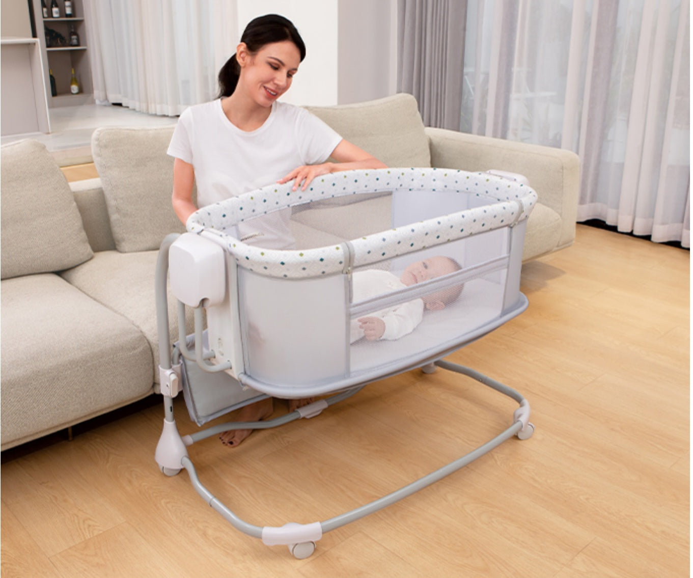 Deluxe 3-in-1 Bassinet – Smart, Safe & Comfortable Baby Cradle | Golu baby