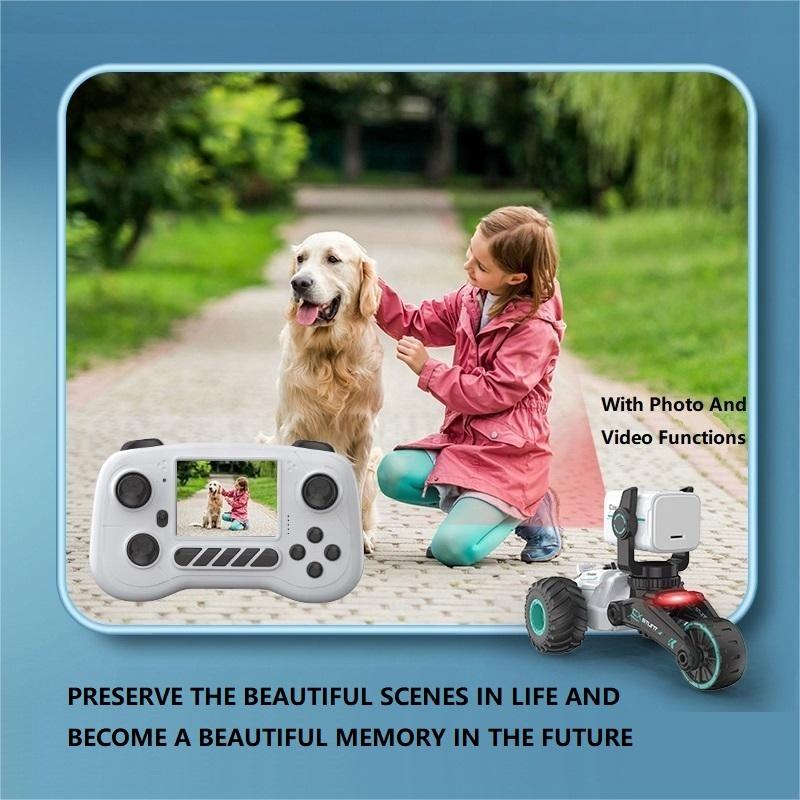 Stunt Car with Voice Control, Photo & Video Function – Dual Mode 360° Rotating Car with Lights & Big Tires | Golu Baby