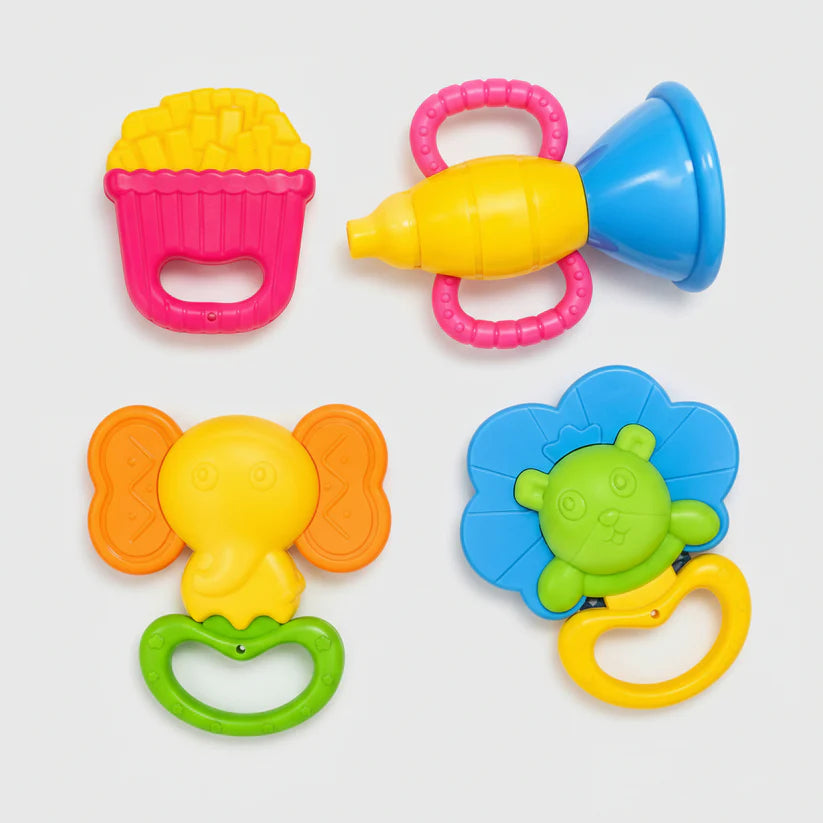 TinyChew Baby Teething Rattle – BPA-Free Sensory Teether Toy