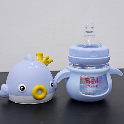 Baby Glass Feeder Blue 60ml – Safe, Compact & Easy to Use | Golu Baby