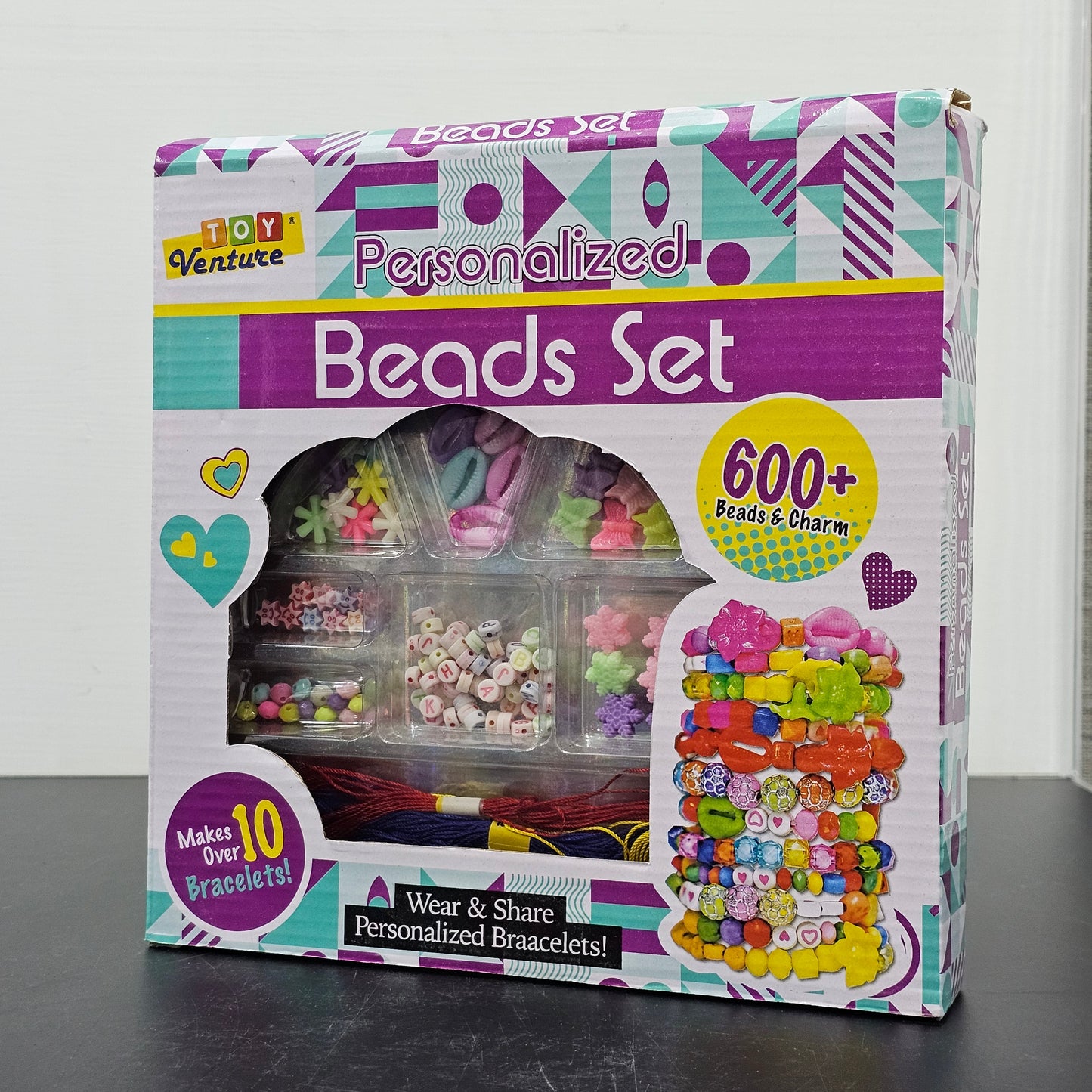 Beads Set for Girls – 600+ Colorful Beads & Charms | DIY Jewelry Making Kit | Golu Baby