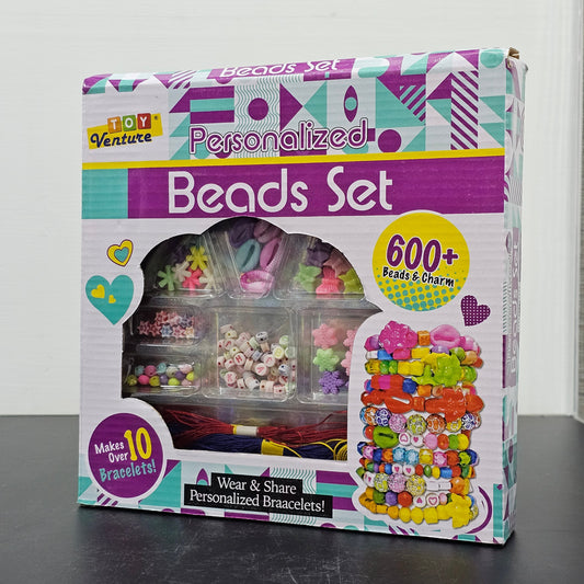 Beads Set for Girls – 600+ Colorful Beads & Charms | DIY Jewelry Making Kit | Golu Baby