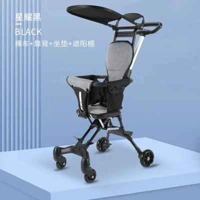 Two-Way Push Compact Baby Stroller – Lightweight & Anti-Rollover Design