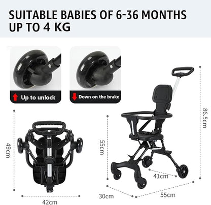 Two-Way Push Compact Baby Stroller – Lightweight & Anti-Rollover Design | Golu Baby