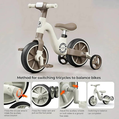 RideGlide 3-Wheel Balance Tricycle – Anti-Rollover Kids Sliding Bike