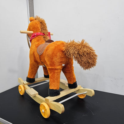 2-in-1 Stuff Rocking & Riding Horse with Music, Lights, Face & Tail Movement | Golu Baby