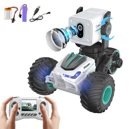 Stunt Car with Voice Control, Photo & Video Function – Dual Mode 360° Rotating Car with Lights & Big Tires | Golu Baby