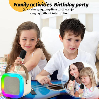 PartyBeat Bluetooth Karaoke Speaker – Rechargeable with Dual Wireless Microphones & LED Lights