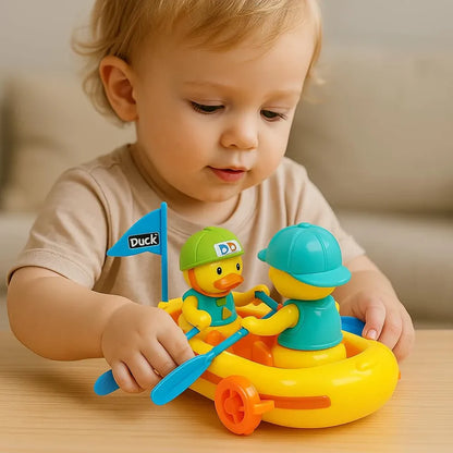 Bump & Go Duck Boat Toy with Music & Lights | Golu Baby