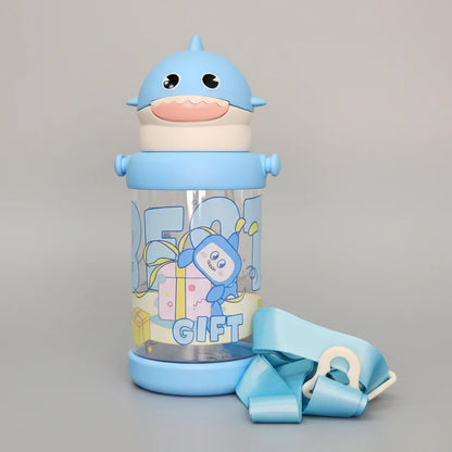 Plastic Water Bottle with Cup 650ml – Lightweight & Durable | Golu Baby