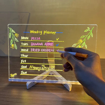 GlowWrite LED Acrylic Message Board – DIY Doodle Night Lamp
