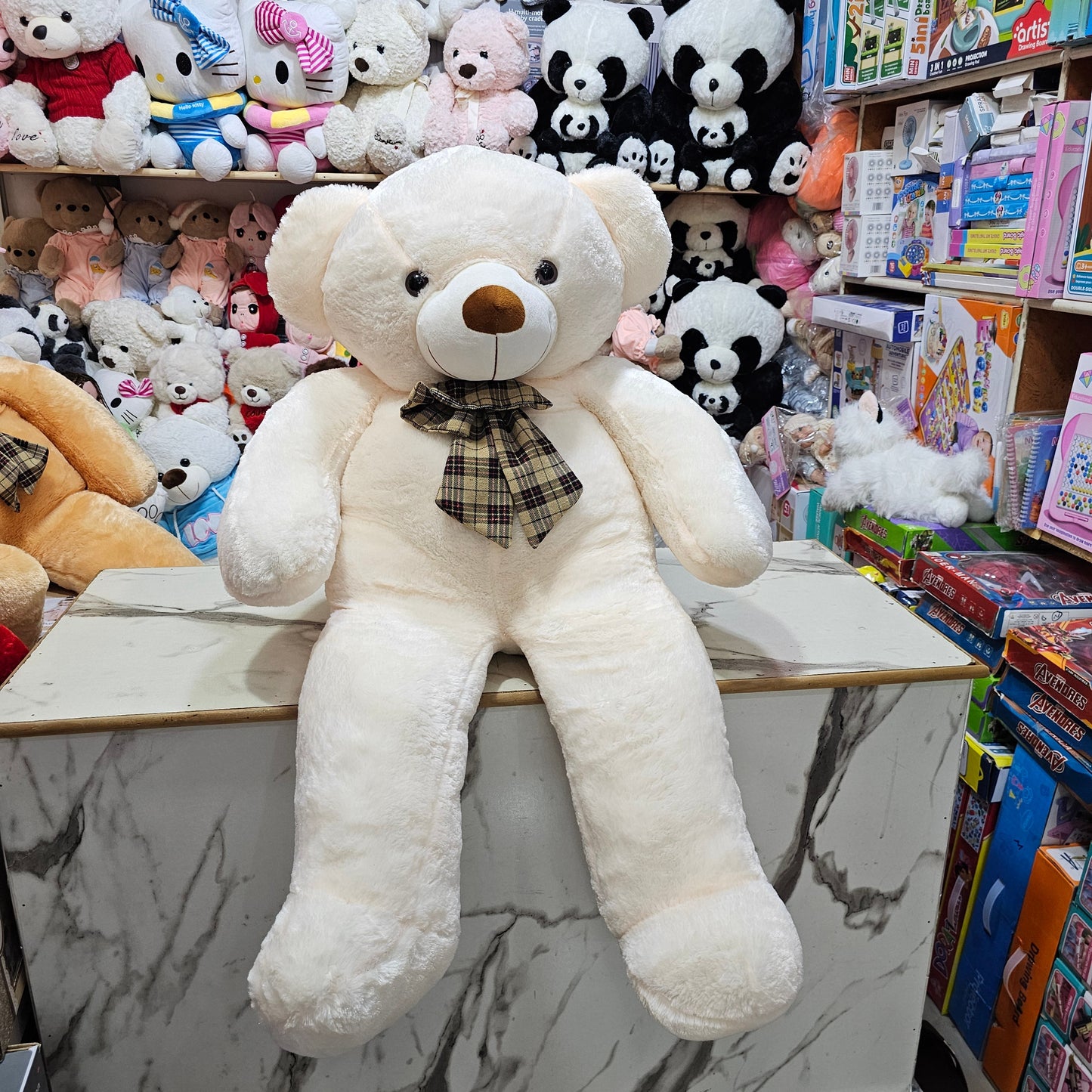 Off-White Teddy Bear – 5 Feet Soft Plush Toy | Golu Baby
