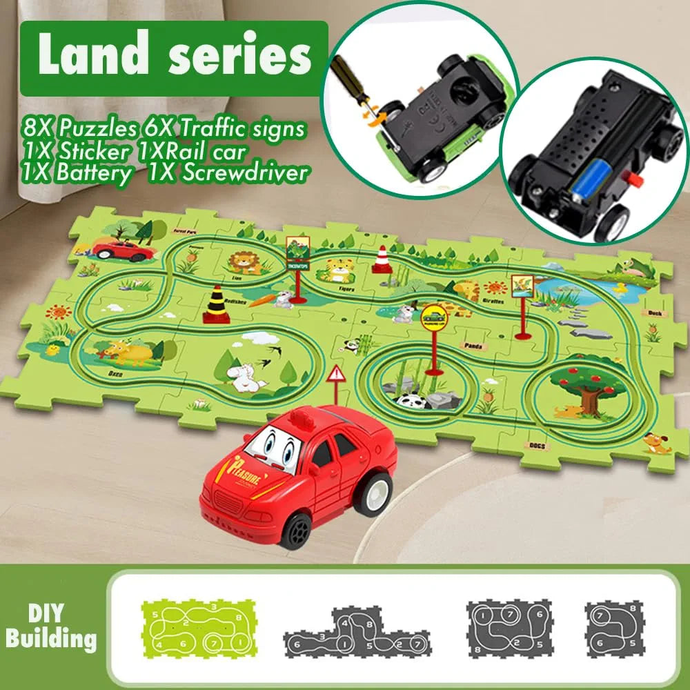 Rail Puzzle Car Track Game | Fun Activity Toy for Kids - Golu Baby