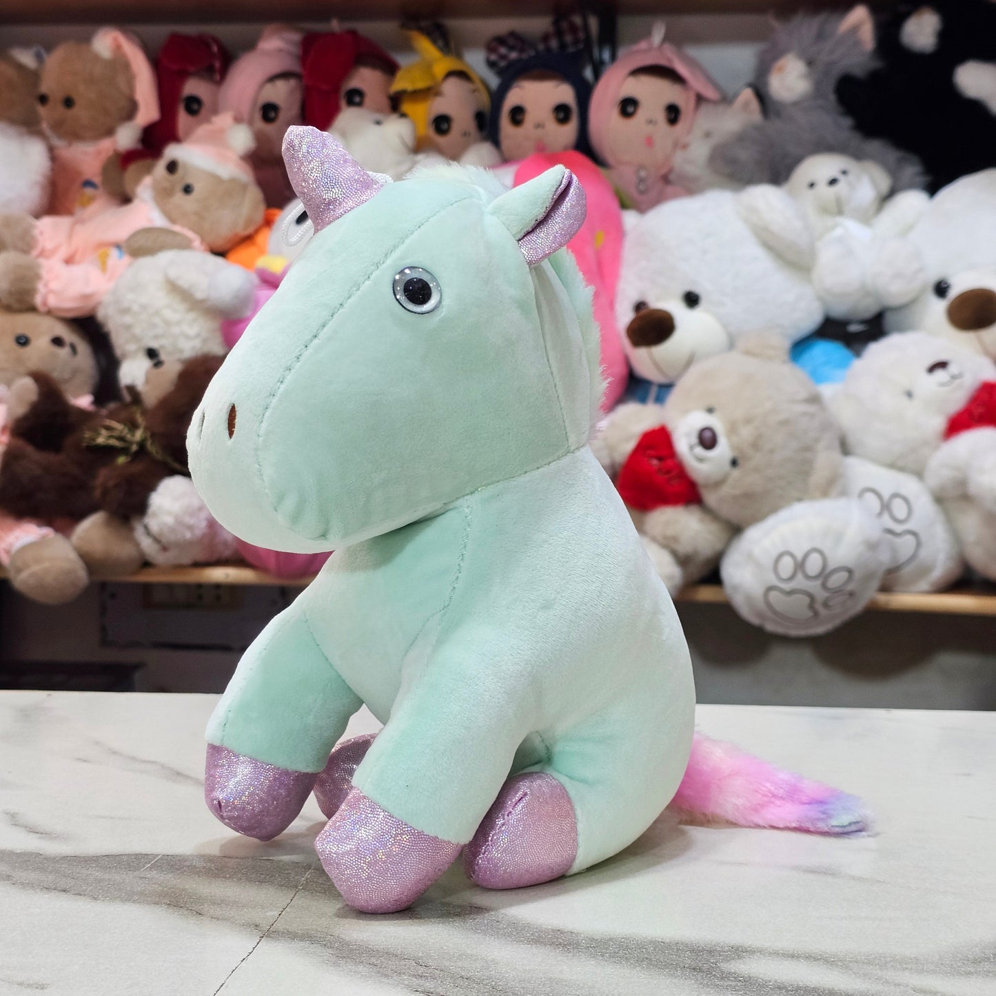Unicorn Soft Toy – Sea Green Colour 25cm | Golu Baby