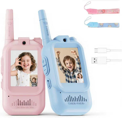 VisionTalk Kids Video Walkie Talkie Set – Rechargeable Long-Range Communication Toy