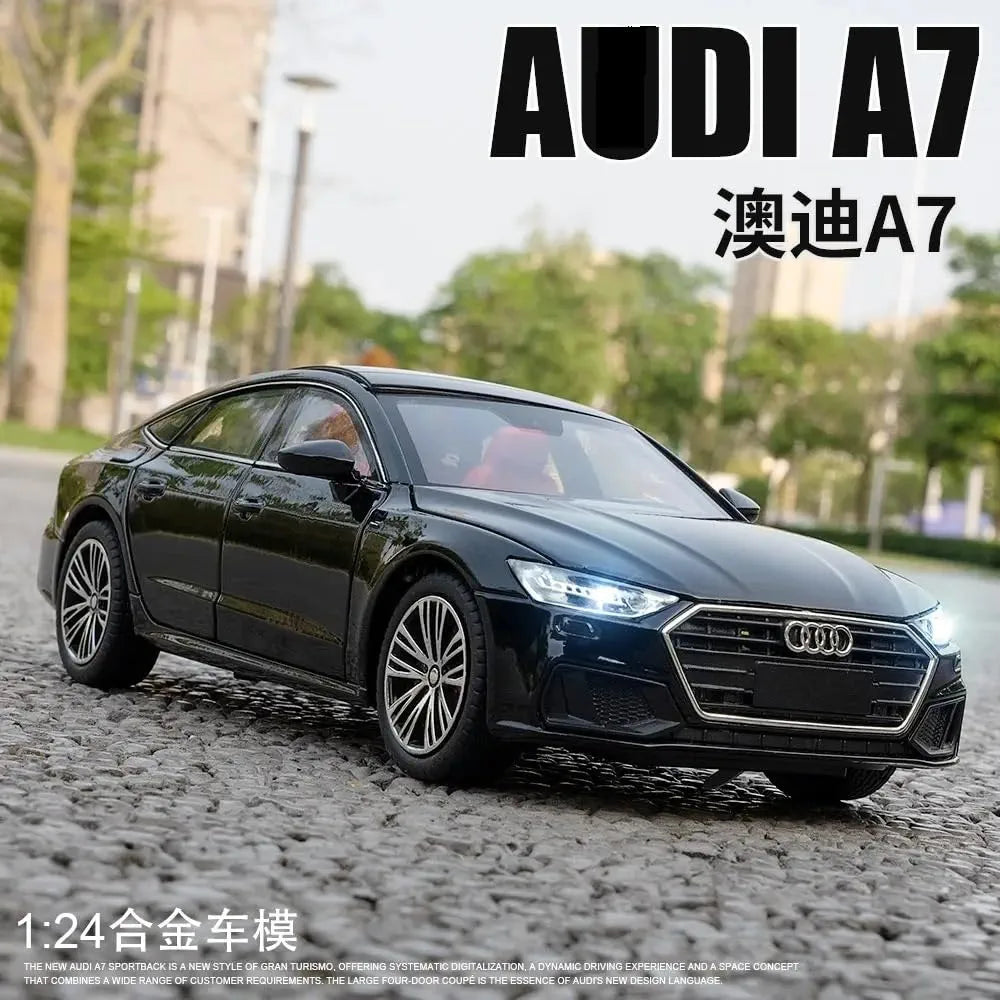 Audi A7 1:24 Scale Alloy Die-Cast Model Car – Pull-Back, Light & Sound Function | Golu Baby