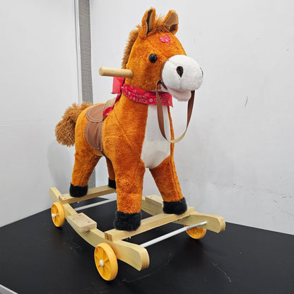 2-in-1 Stuff Rocking & Riding Horse with Music, Lights, Face & Tail Movement | Golu Baby