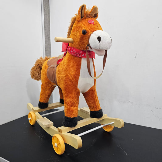 2-in-1 Stuff Rocking & Riding Horse with Music, Lights, Face & Tail Movement | Golu Baby