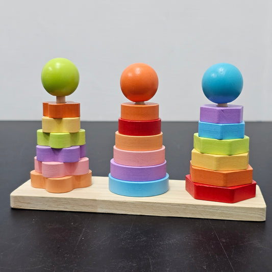 Wooden Shape Shelves Column – Montessori Activity Toy for Kids | Golu Baby
