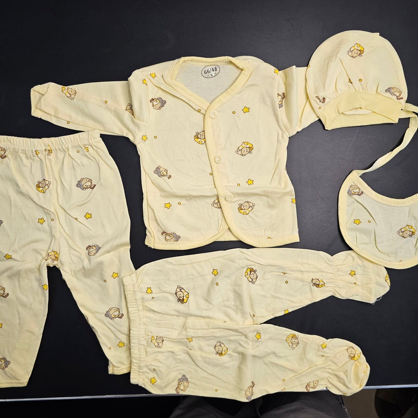 5 Pcs Lucky Star Luxury Baby Dress Set – Imported New Born Baby (Pink Colour) | Golu Baby