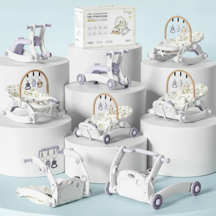 GrowNest 8-in-1 Baby Activity Center – Walker, Play Mat & Rocker