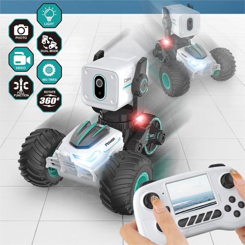 Stunt Car with Voice Control, Photo & Video Function – Dual Mode 360° Rotating Car with Lights & Big Tires | Golu Baby