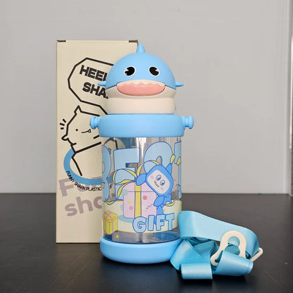Plastic Water Bottle with Cup 650ml – Lightweight & Durable | Golu Baby