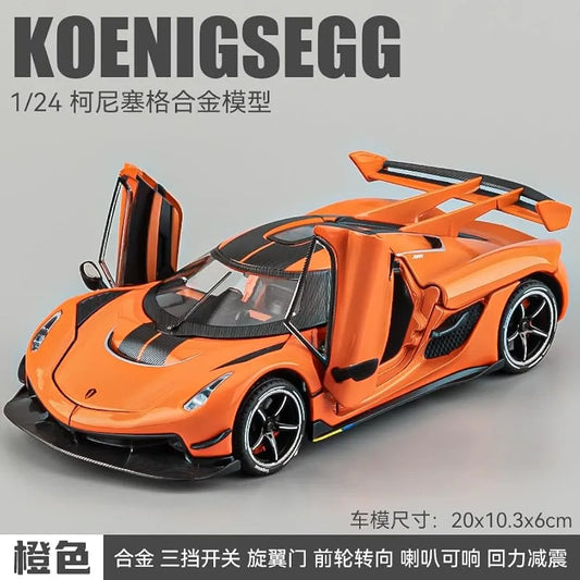 Koenigsegg Jesko 1:24 Scale Die-Cast Model Car – Pull-Back, Sound, Light & Atomization Function | Golu Baby