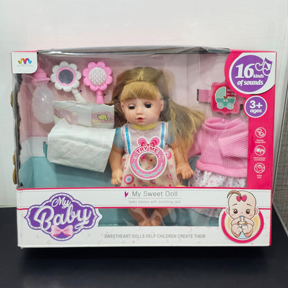 My Baby My Sweet Doll – Soothing Sleep Doll with 16 Sounds & Accessories | Golu Baby