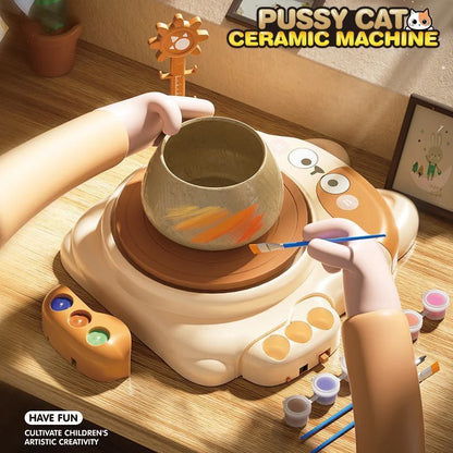 Pussy Cat Ceramic Pottery Machine – Creative Art Training for Kids | Golu Baby