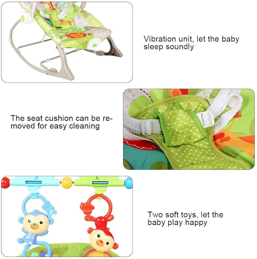 Baby Rocker – Infant to Toddler with Fold-Out Kickstand (0M+, 40 lbs / 18 kg) | Golu Baby