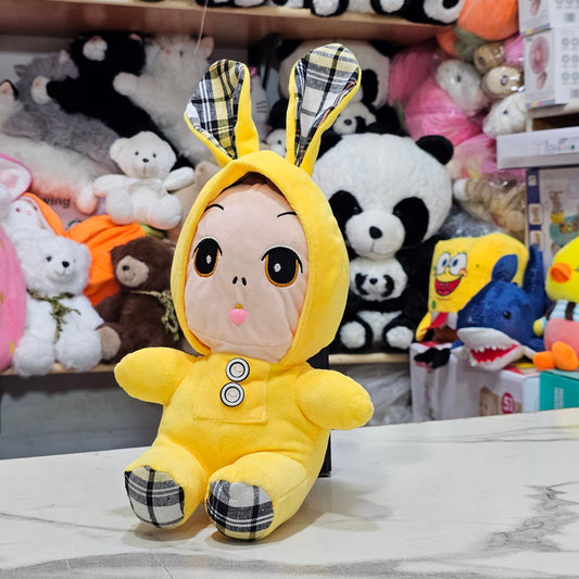 Yellow Cap Doll – 25cm Soft Plush Toy | Golu Baby