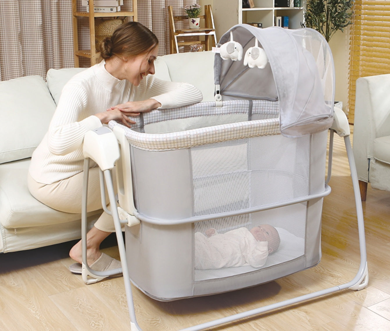 Deluxe 4-in-1 Bassinet – Smart, Safe & Multi-Functional Baby Cradle | Golu baby