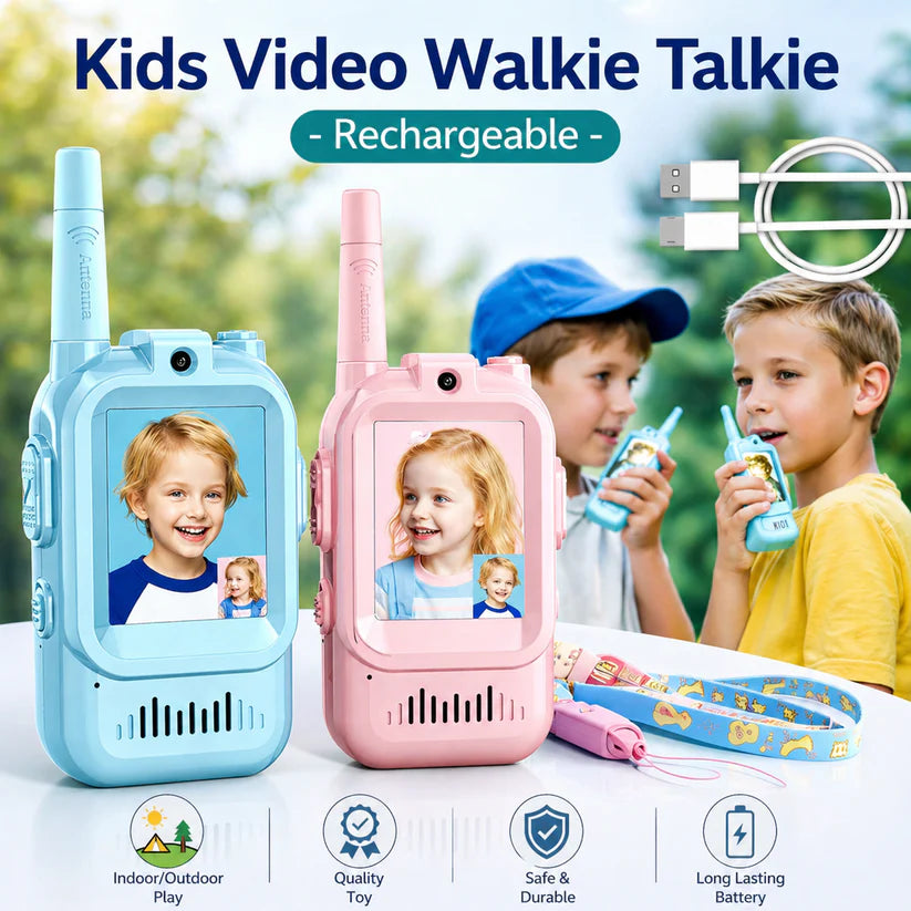 VisionTalk Kids Video Walkie Talkie Set – Rechargeable Long-Range Communication Toy
