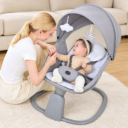 Kidilo 3-in-1 Electric Baby Swing & Bassinet – Multi-Functional Baby Cradle