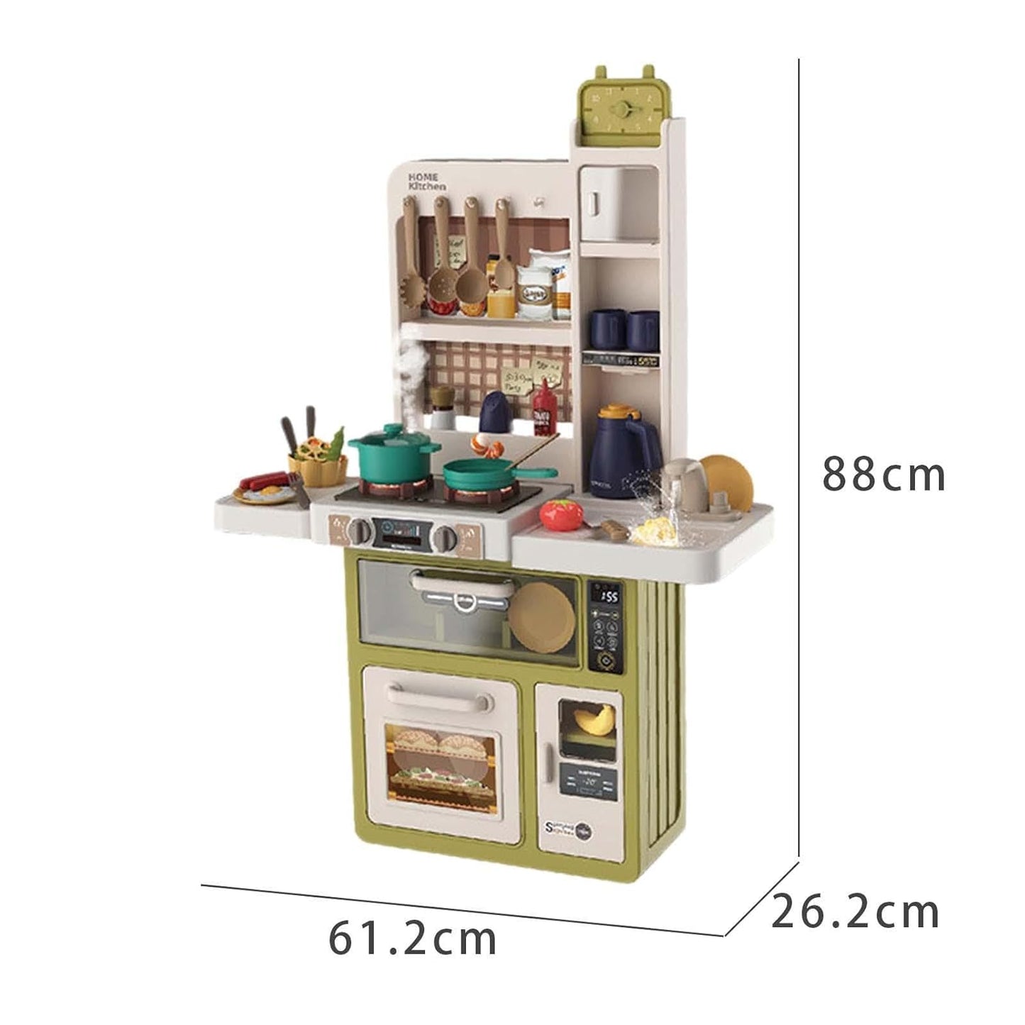 Spray Kitchen Play Set – 55 Accessories | Real Steam Effect | Size: 61.2 x 26.2 x 88 cm - Golu Baby