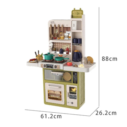 Spray Kitchen Play Set – 55 Accessories | Real Steam Effect | Size: 61.2 x 26.2 x 88 cm - Golu Baby