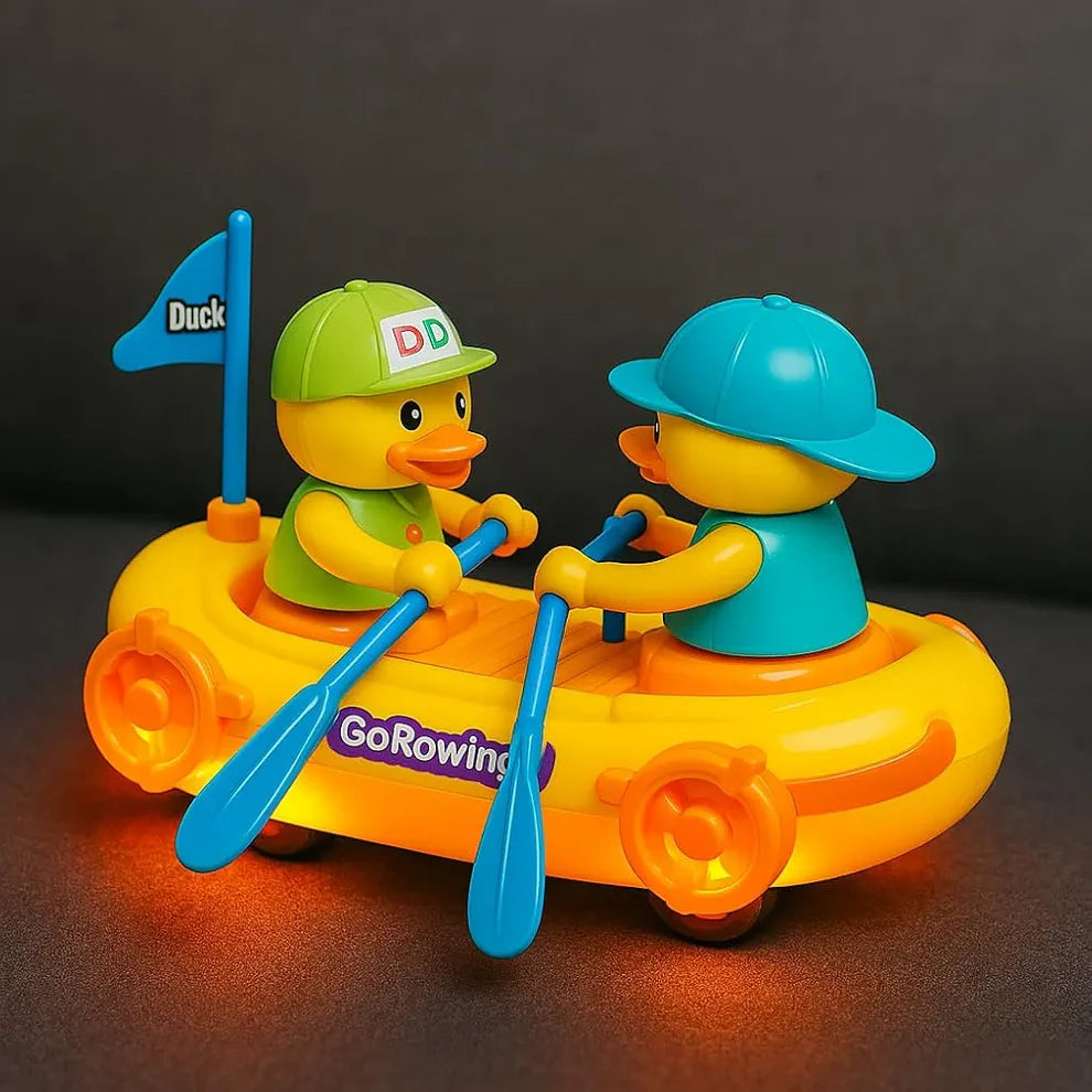 Bump & Go Duck Boat Toy with Music & Lights | Golu Baby