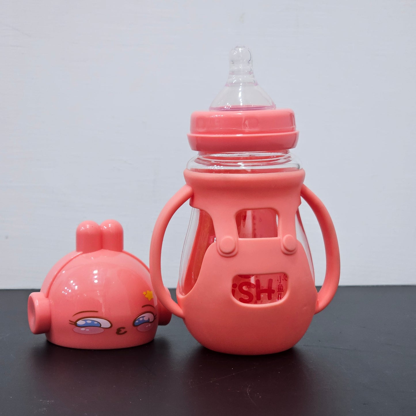 Baby Glass Feeder Pink 250ml – Safe, Stylish & Comfortable | Golu Baby