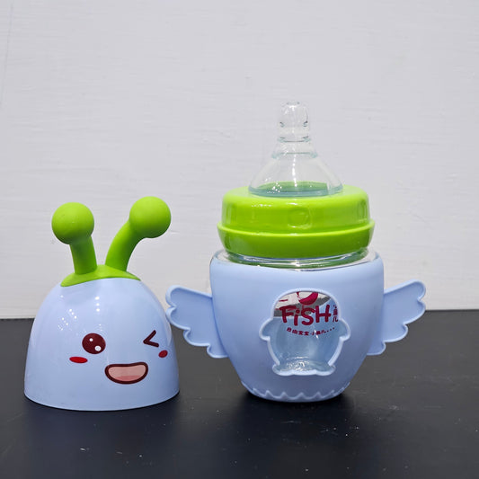 Baby Glass Feeder Blue 60ml – Safe, Compact & Easy to Use | Golu Baby