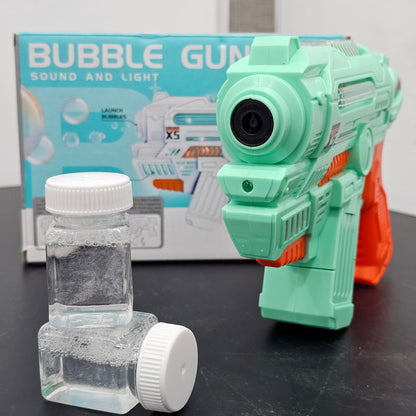 Sound & Light Bubble Gun – Battery Operated with Bubble Liquid Packs | Golu Baby