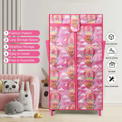 Toddlers Foldable Wardrobe – Pink | Cute, Compact & Durable Storage | Golu Baby