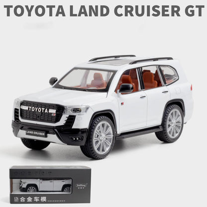 Toyota Land Cruiser Die-Cast Model Car – 1:24 Scale with Sound, Light & Pull-Back Function | Golu Baby