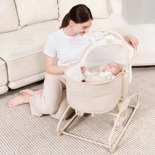 Mastela 4-in-1 Deluxe Multi-Functional Bassinet Swing – Skin Colour | Golu Baby