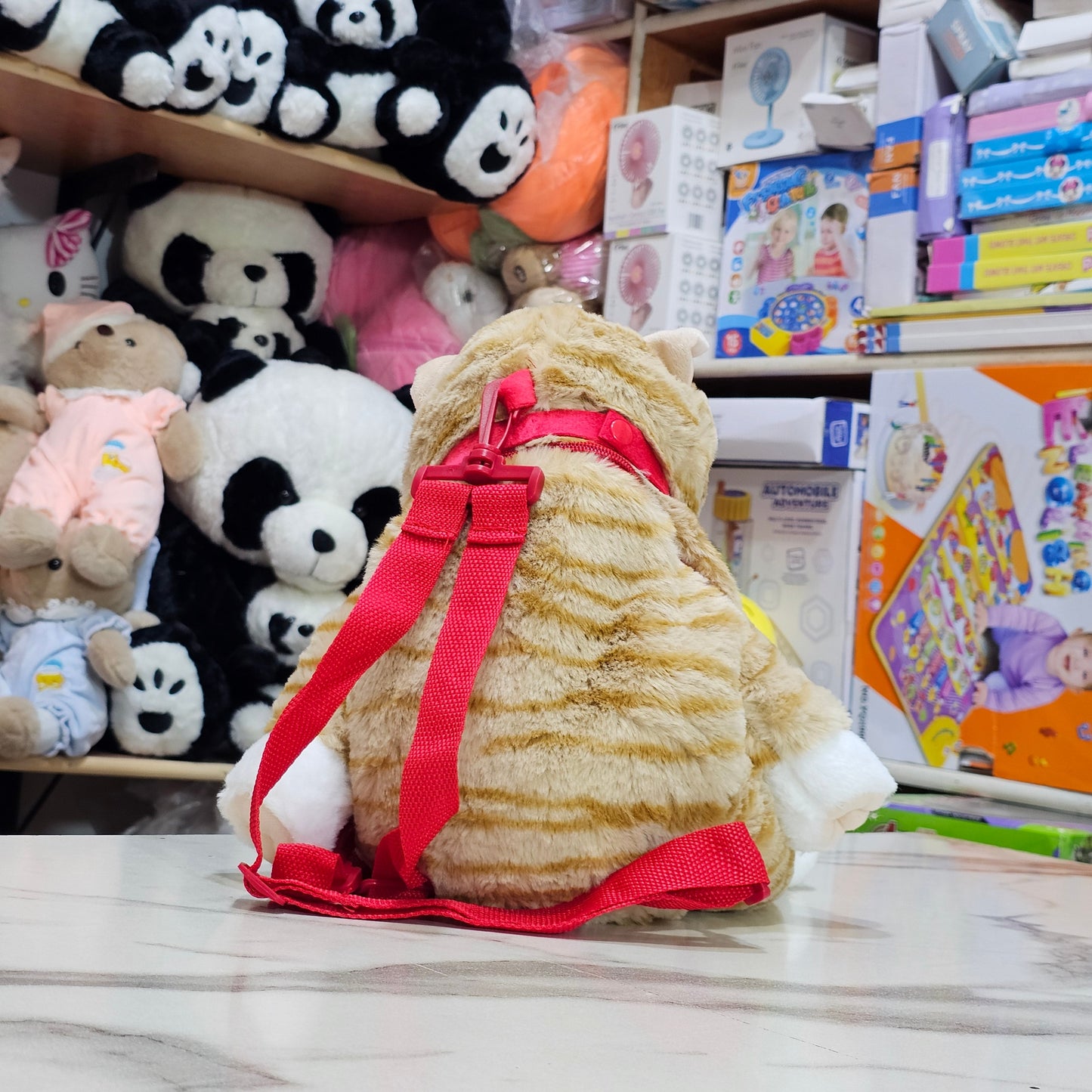 Learn to Speak Plush Cat with Shoulder Bag – Brown Colour | Golu Baby