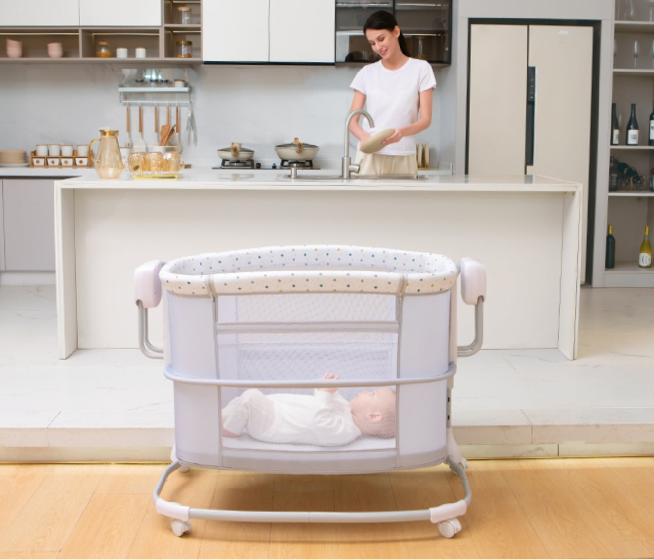 Deluxe 3-in-1 Bassinet – Smart, Safe & Comfortable Baby Cradle | Golu baby