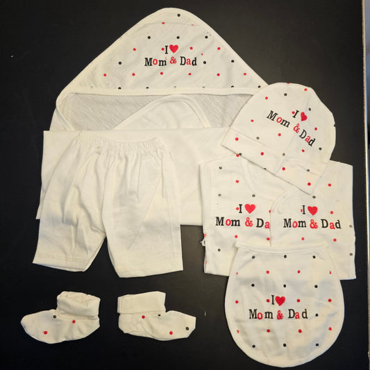 I Love Mom & Dad Baby Dress Set – Newborn Baby Clothes | Golu Baby