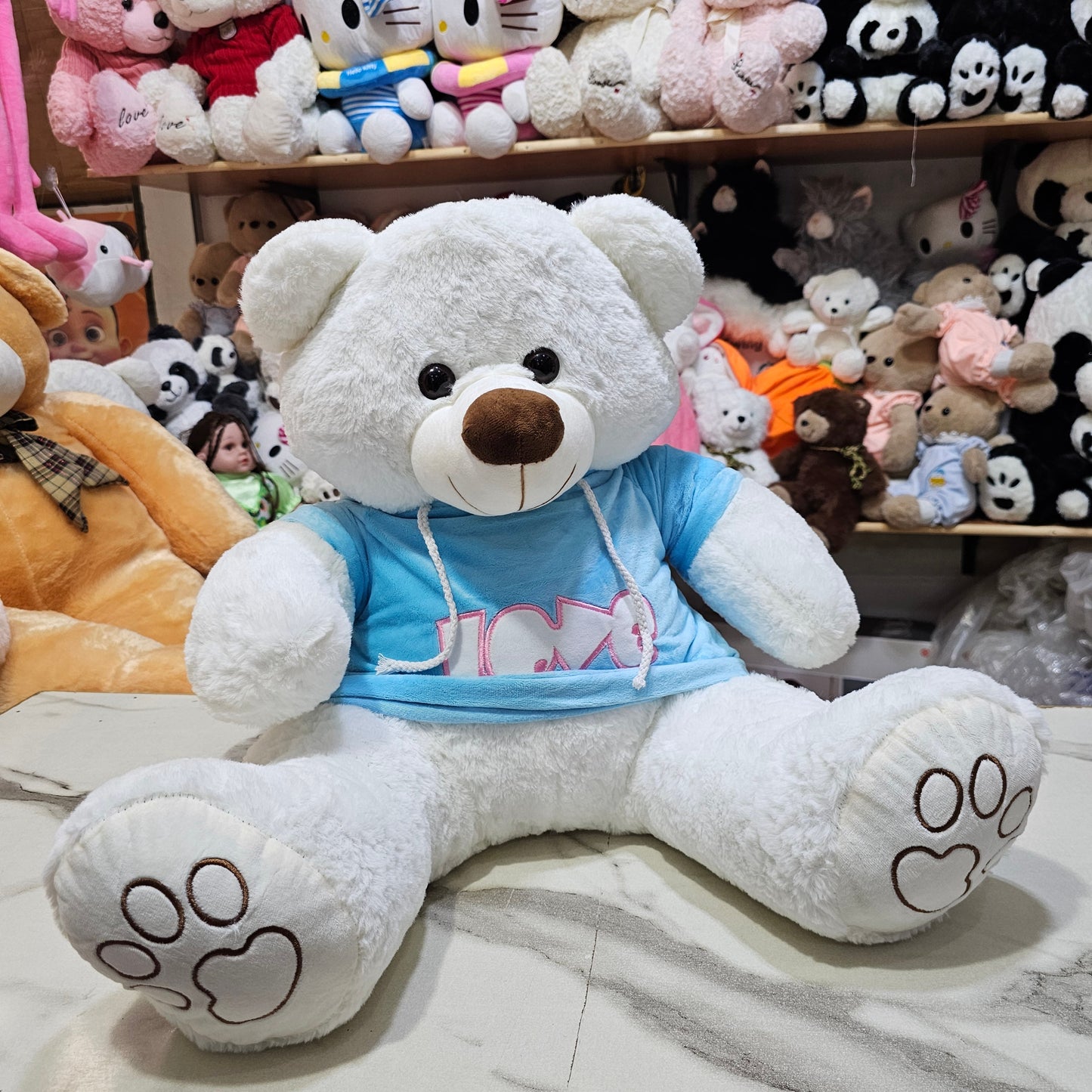 Blue Jacket Teddy Bear – 60cm Soft Plush Toy | Golu Baby